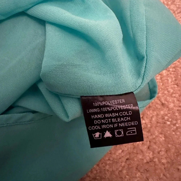 Buddy Love Teal and Pink Patterned Dress, Size Medium - Picture 5 of 5